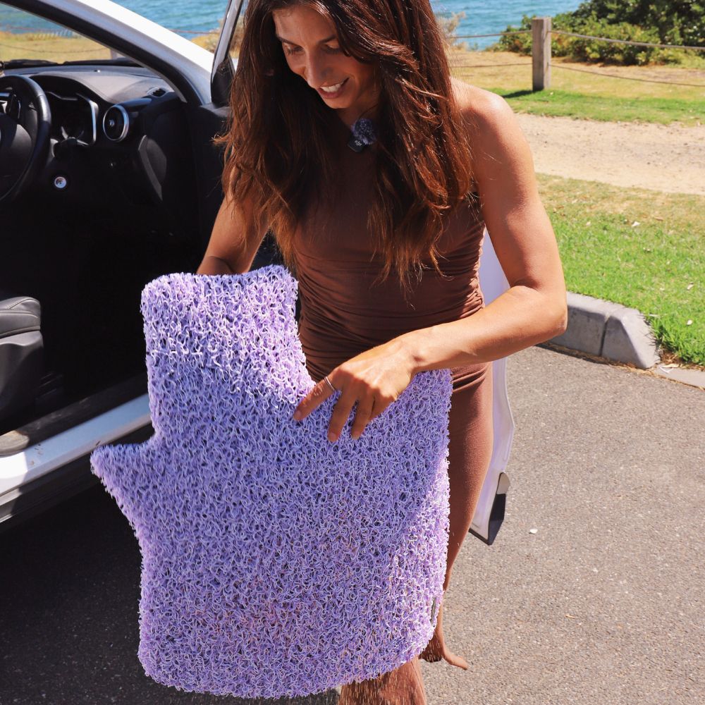 Jacaranda Mist CMC car mats fitted in a vehicle