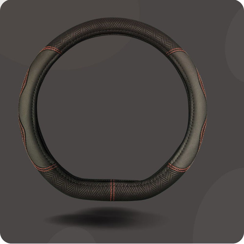 Steering Wheel Cover for Land Rover Range Rover 2012 - 2020 - Black Microfiber Leather - Circle 38 cm